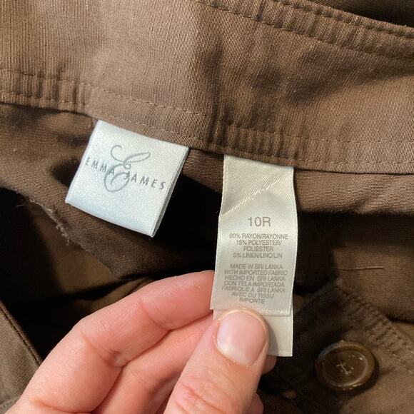 Emma James Brown Bootcut Mid Rise Waist Pressed Leg Trousers Slacks Pants - Picture 10 of 11